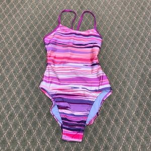 Pink one piece bathing suit